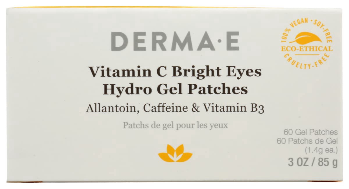 slide 1 of 9, Derma E Vitamin C Bright Eyes Hyrdro Gel Patches, 1 ct