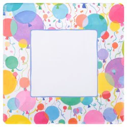 Caspari 7 Inch Balloons and Confetti Salad/Dinner Plates - 8 ea