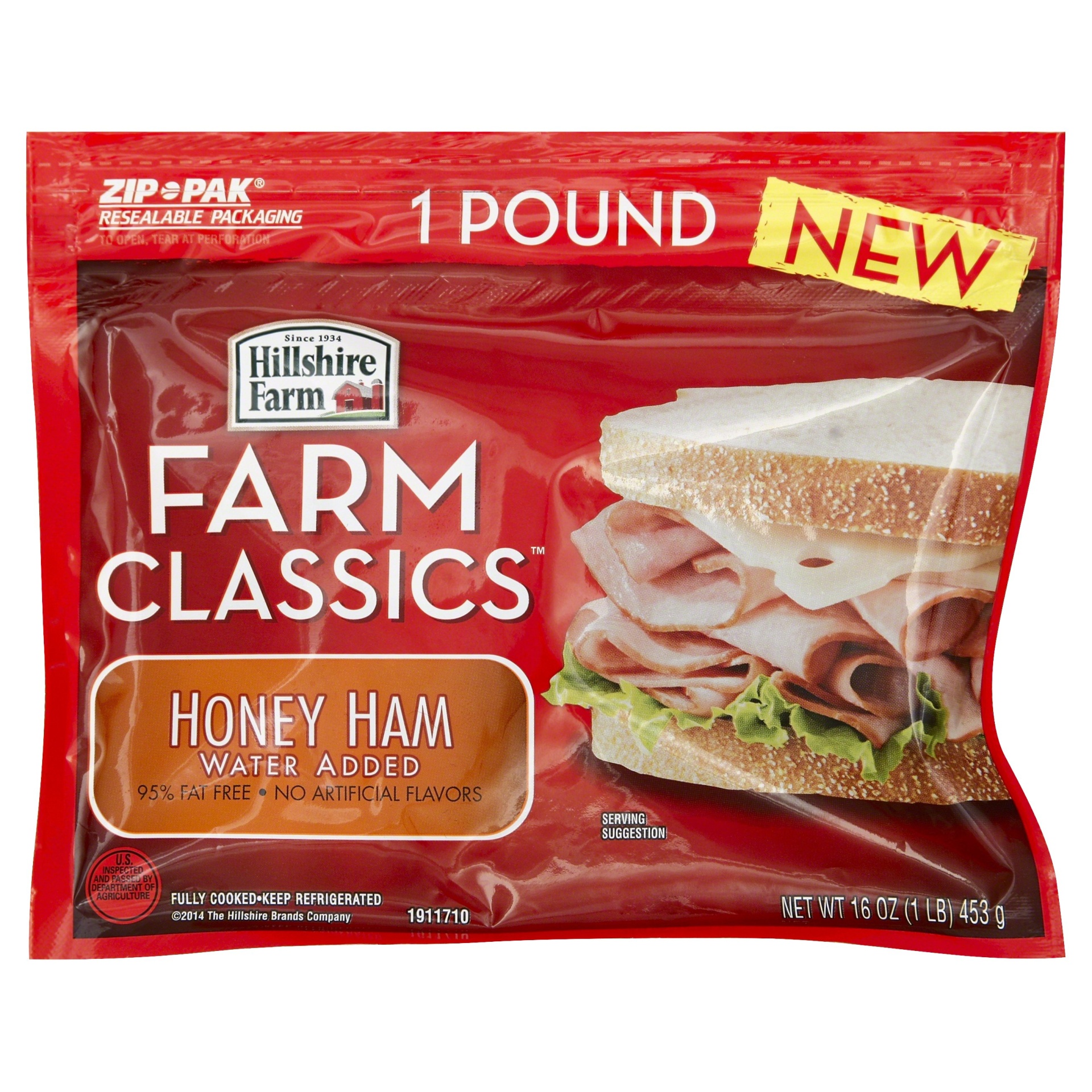 slide 1 of 1, Hillshire Farm Classics Honey Ham Water Added, 16 oz