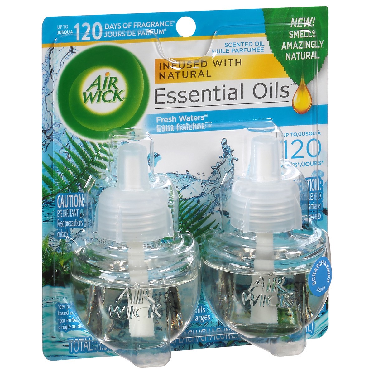 slide 2 of 9, Air Wick Plug in Scented Oil Refill, 2 ct, Fresh Waters, Air Freshener, Essential Oils, 2 ct