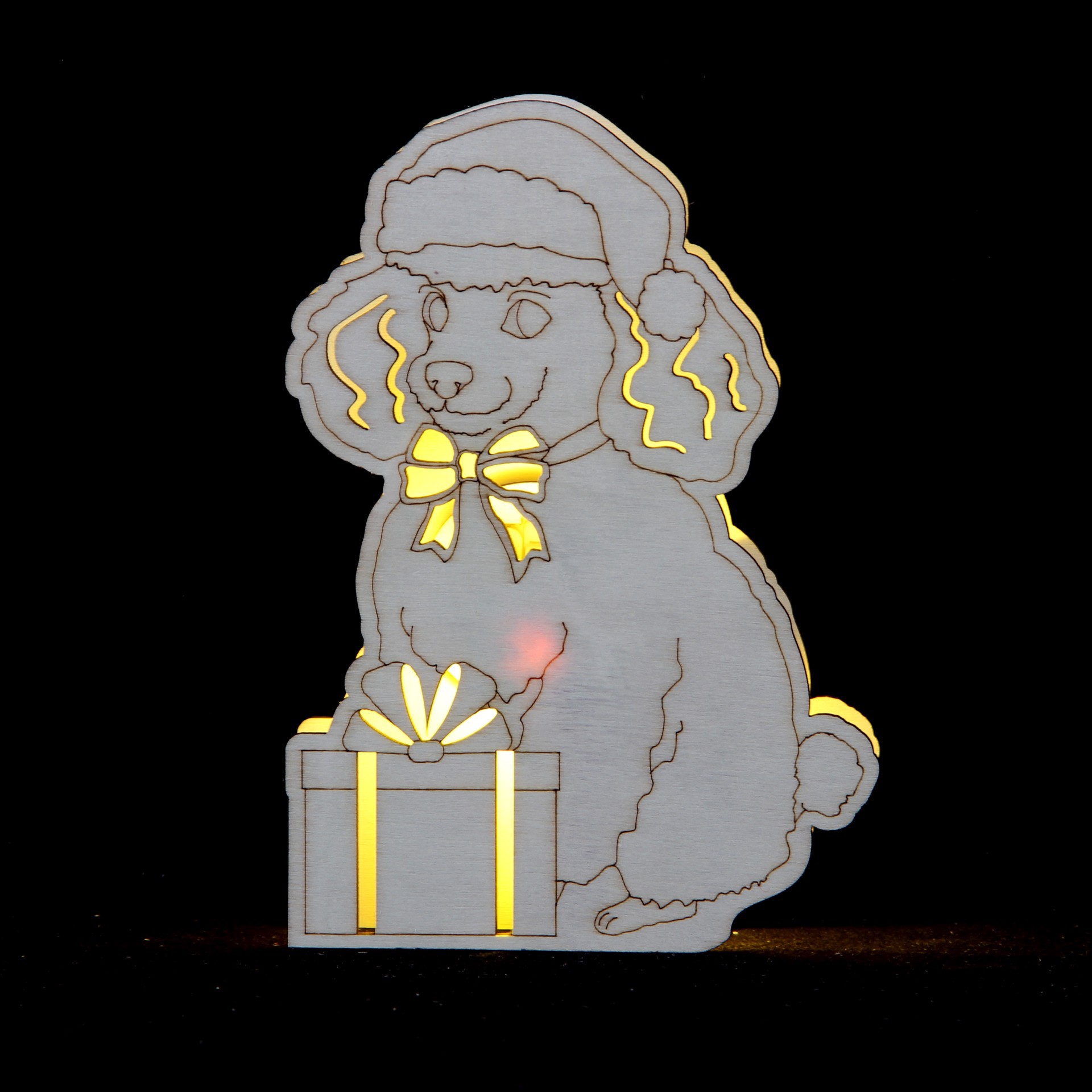 slide 3 of 3, 6.5" Diy Poodle Led Wood Decor By Make Market, 6.5 in