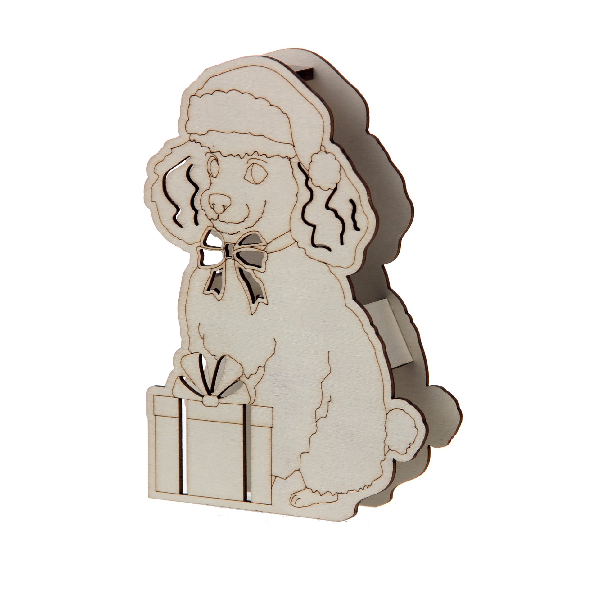 slide 2 of 3, 6.5" Diy Poodle Led Wood Decor By Make Market, 6.5 in