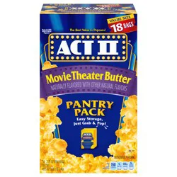 Act II Movie Theater Butter Microwave Popcorn Pantry Pack Bag 18 ea