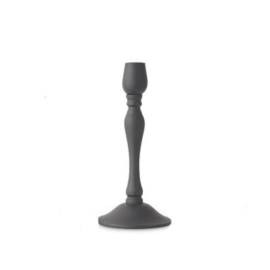 slide 1 of 1, 9" Black Metal Textured Taper Candle Holder, 1 ct