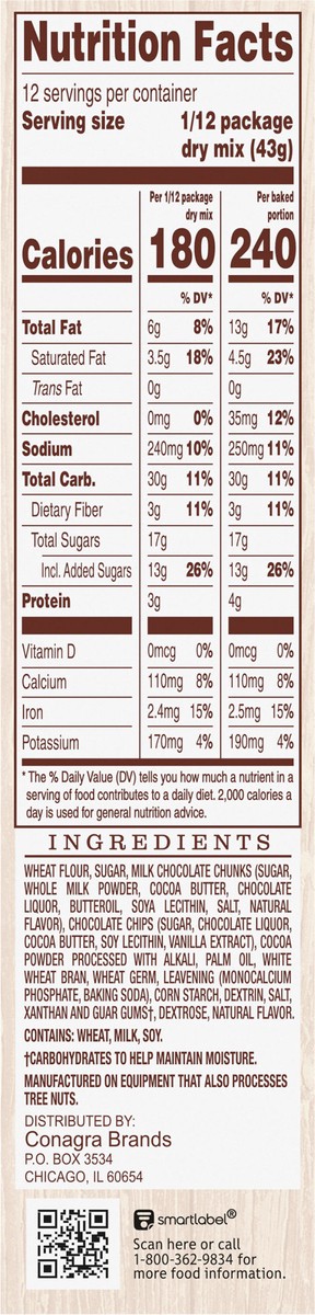 slide 6 of 9, Duncan Hines Simple Mornings Premium Triple Chocolate Chunk Muffin Mix 18.2 oz, 18.2 oz