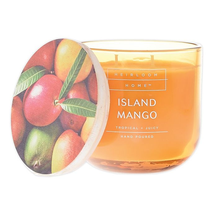 slide 1 of 1, Heirloom Home Island Mango Jar Candle with Wood Lid, 14 oz