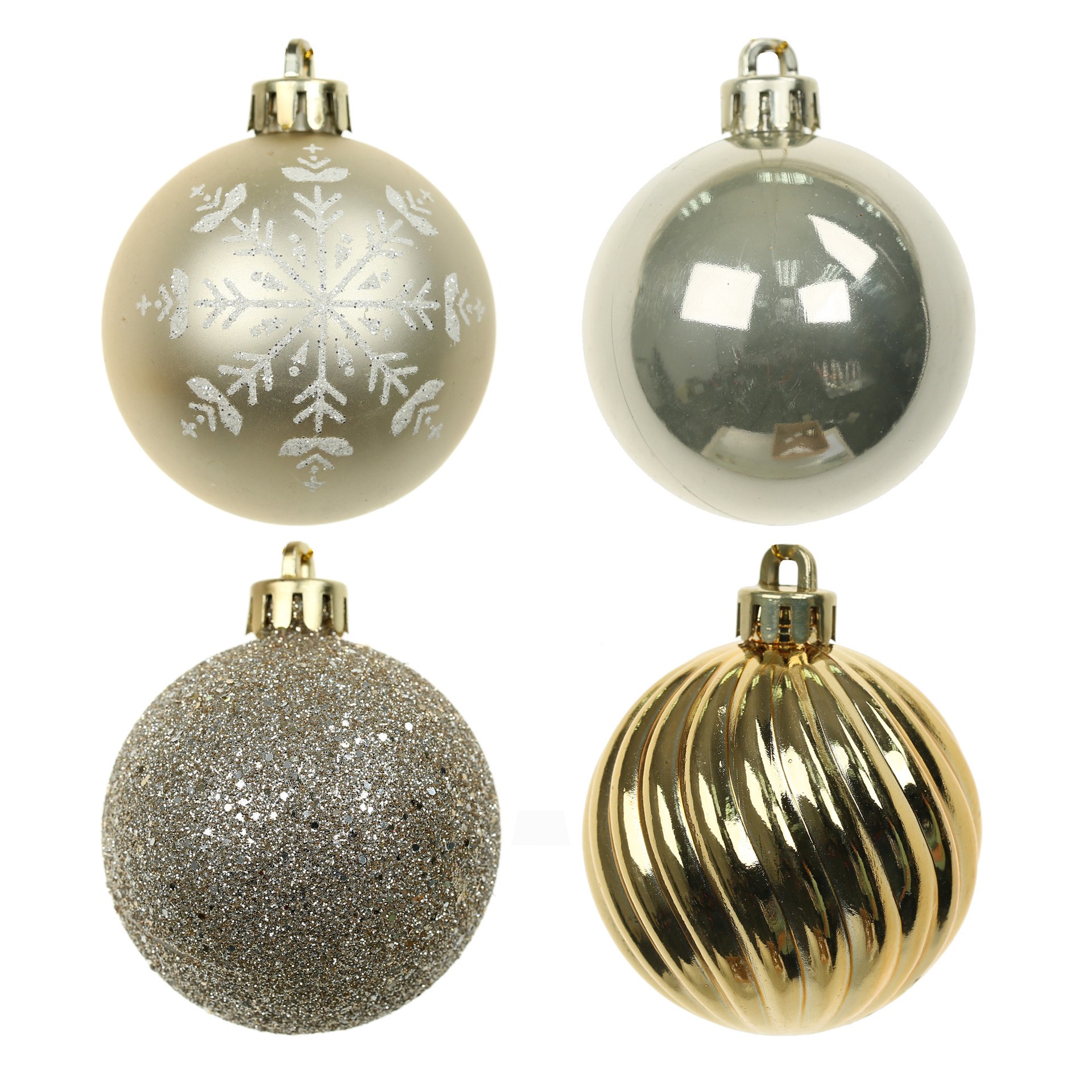 slide 2 of 3, 5 Pack 2.2" Silver & Gold Shatterproof Ball Ornaments By Ashland, 5 ct