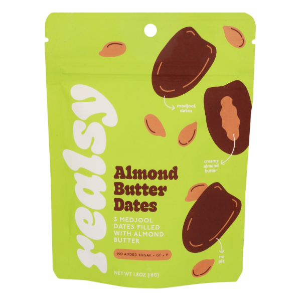 slide 1 of 1, Realsy Almond Butter Dates, 1.8 oz