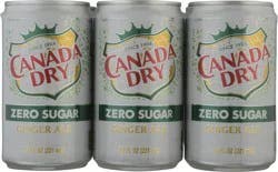Canada Dry Zero Sugar 6 Pack Ginger Ale Ginger Ale 6 ea - 6 ct