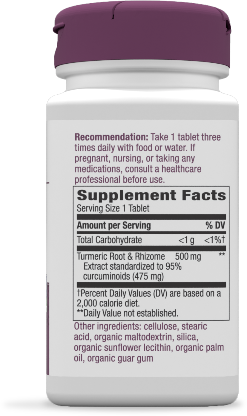 slide 2 of 5, Nature's Way 500 mg Turmeric 60 Vegan Tablets, 60 ct