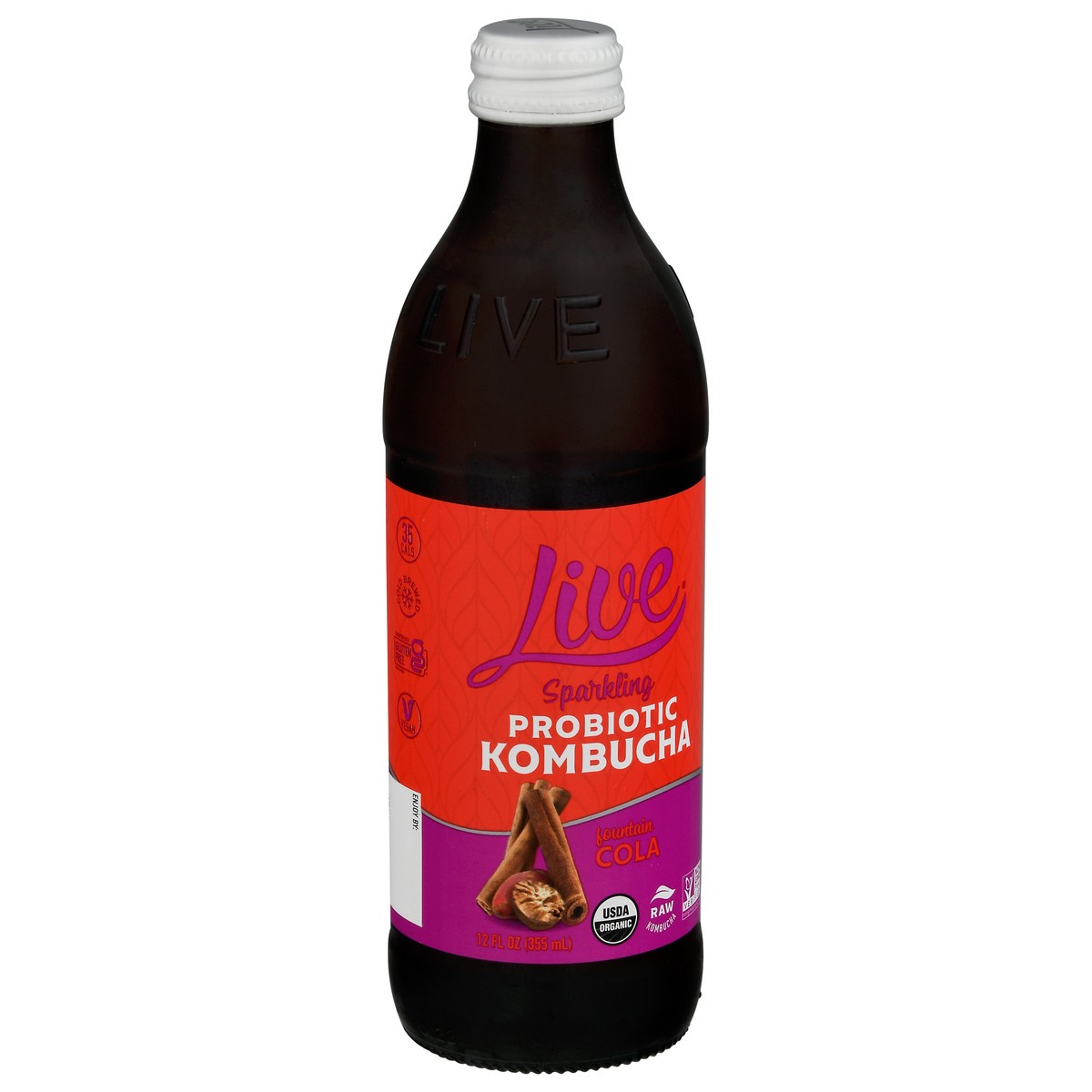 slide 2 of 9, Live Sparkling Fountain Cola Probiotic Kombucha 12 fl oz, 12 fl oz