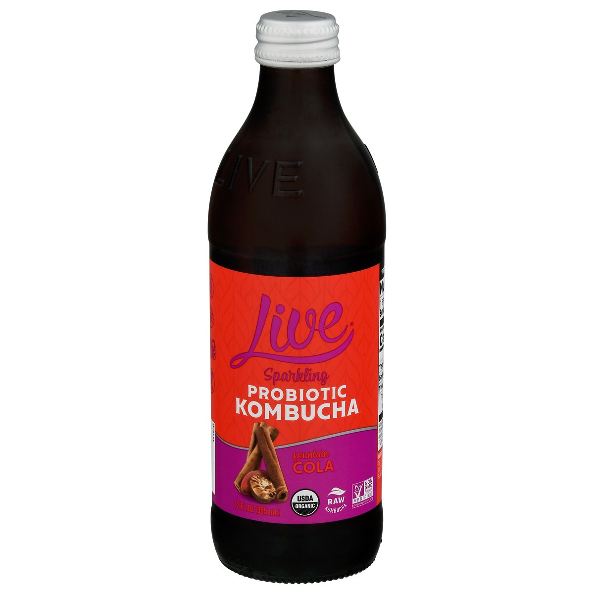 slide 1 of 9, Live Sparkling Fountain Cola Probiotic Kombucha 12 fl oz, 12 fl oz