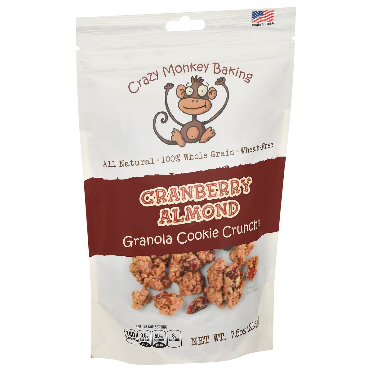 slide 2 of 9, Crazy Monkey Baking Cranberry Almond Granola Cookie Crunch, 7.5 oz