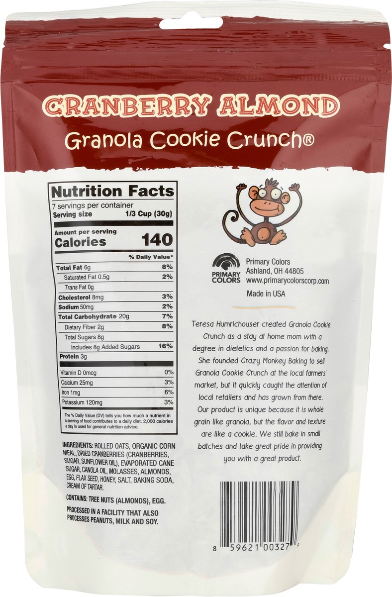 slide 5 of 9, Crazy Monkey Baking Cranberry Almond Granola Cookie Crunch, 7.5 oz