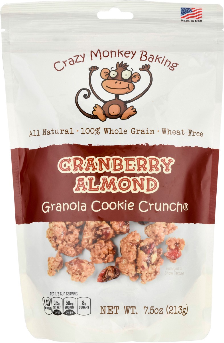 slide 6 of 9, Crazy Monkey Baking Cranberry Almond Granola Cookie Crunch, 7.5 oz