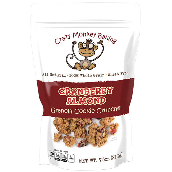 slide 1 of 1, Crazy Monkey Baking Cranberry Almond Crunch, 7.5 oz