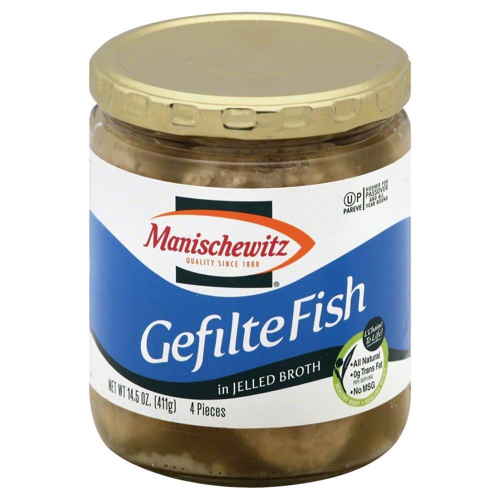 slide 1 of 2, Manischewitz Gefilte Fish In Jelled Broth, 14.5 oz