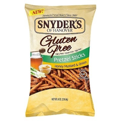 slide 1 of 1, Snyder's of Hanover Gluten Free Honey Mustard & Onion Pretzel Sticks, 8 oz