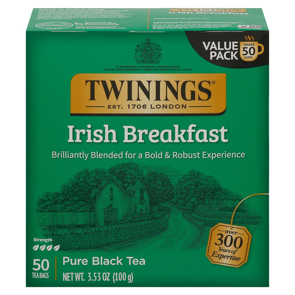 slide 1 of 9, Twinings Value Pack Bags Irish Breakfast Black Tea 50 ea, 50 ct