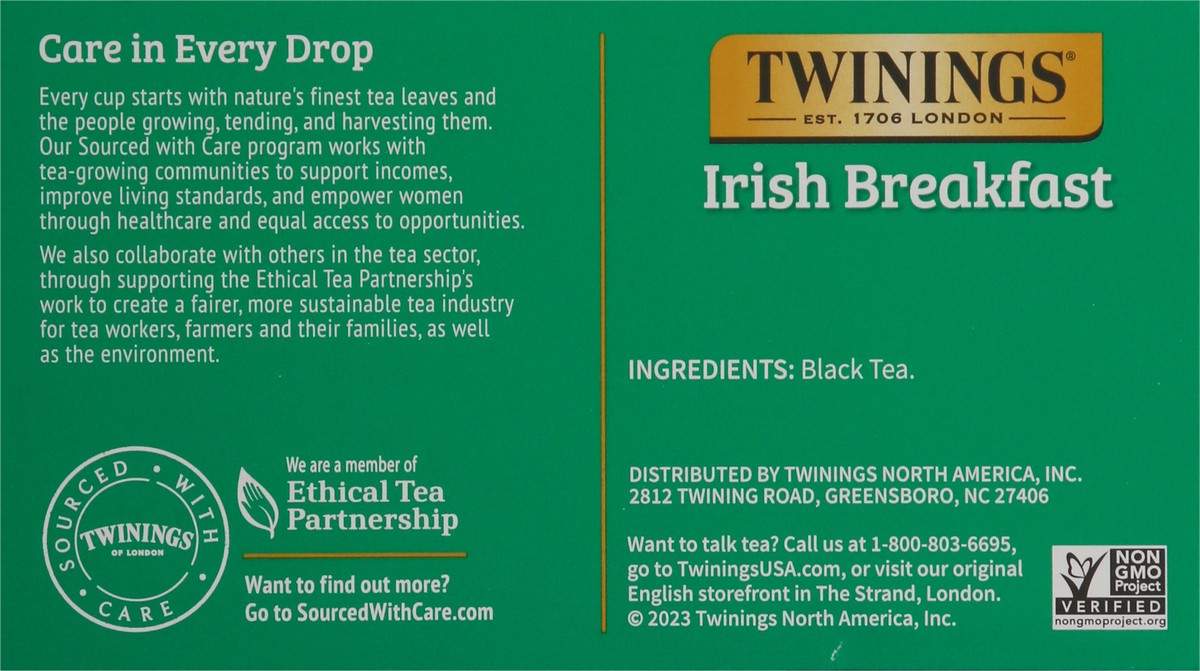 slide 9 of 9, Twinings Value Pack Bags Irish Breakfast Black Tea 50 ea, 50 ct