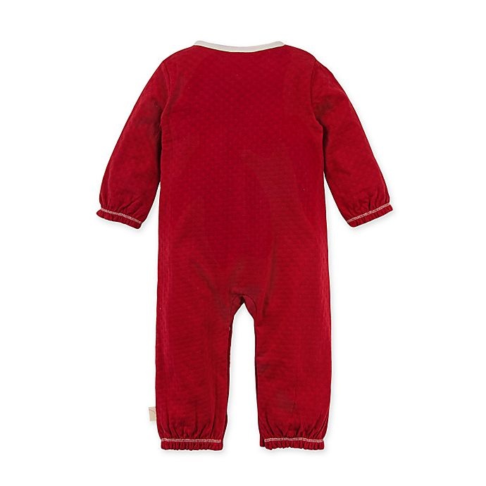 slide 2 of 2, Burt's Bees Baby Newborn Honeycomb Pointelle Organic Cotton Jumpsuit - Cranberry, 1 ct