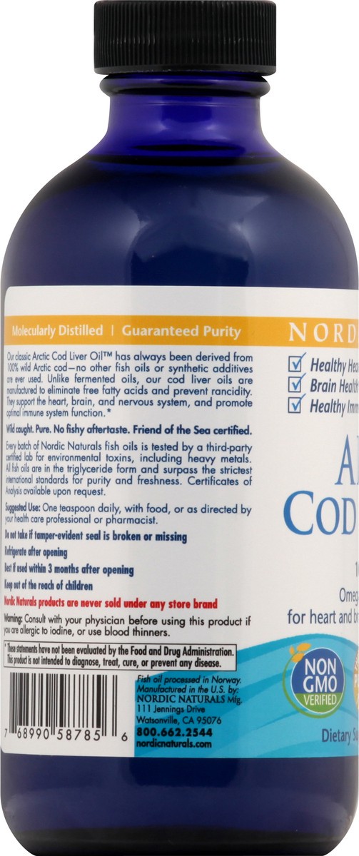 slide 7 of 7, Nordic Naturals Cod Liver Oil 8 oz, 8 oz