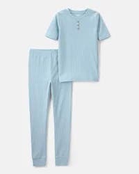 Carter's Boys Rib Snug Fit 2-Piece Pajama Set - Blue - Size 12