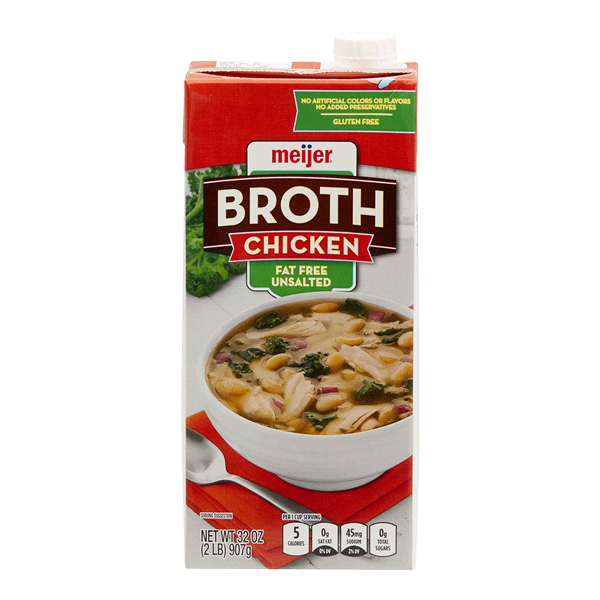 Meijer Unsalted Chicken Broth 32 oz | Shipt