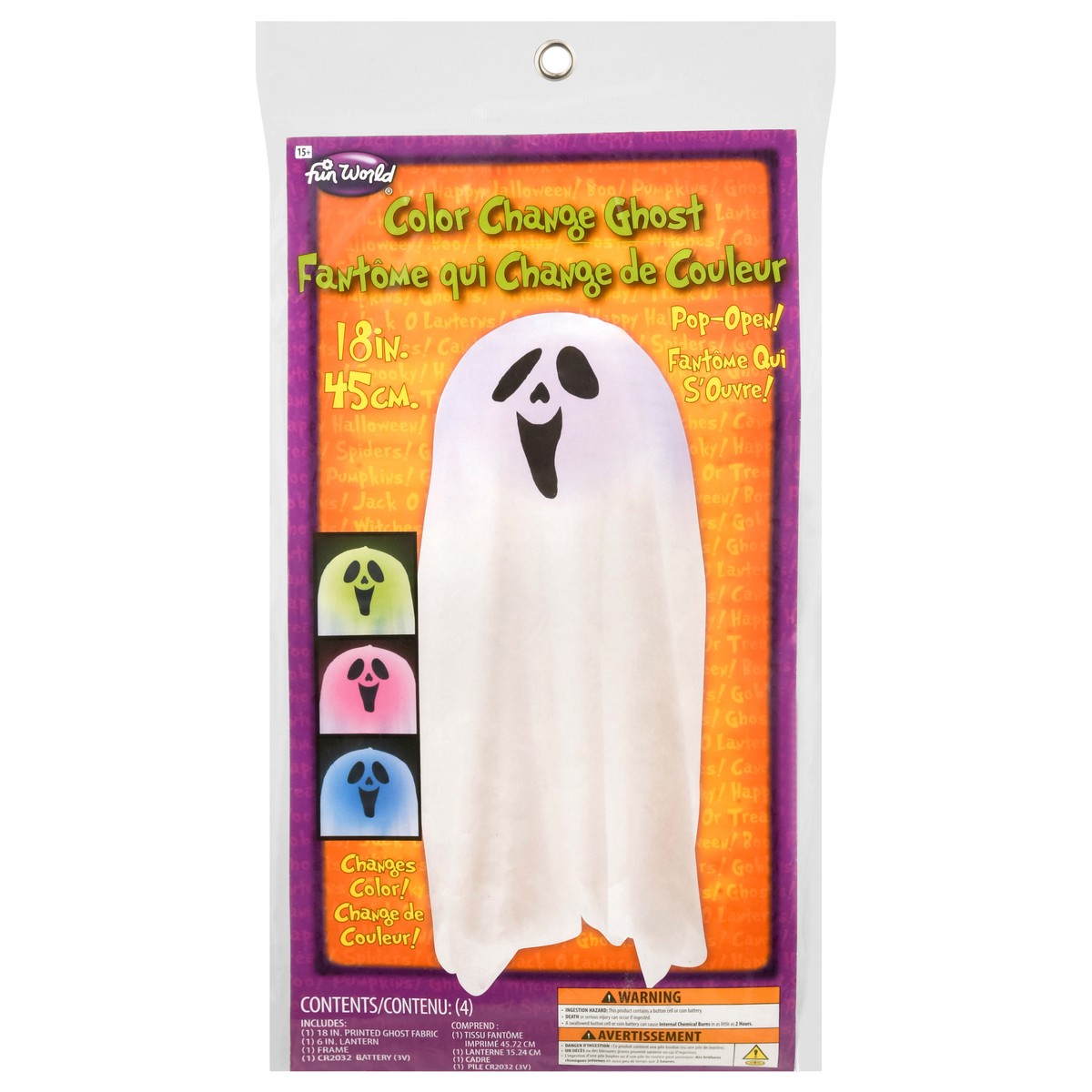 slide 1 of 9, Fun World 18 Inch Color Change Ghost 4 Each, 1 ct