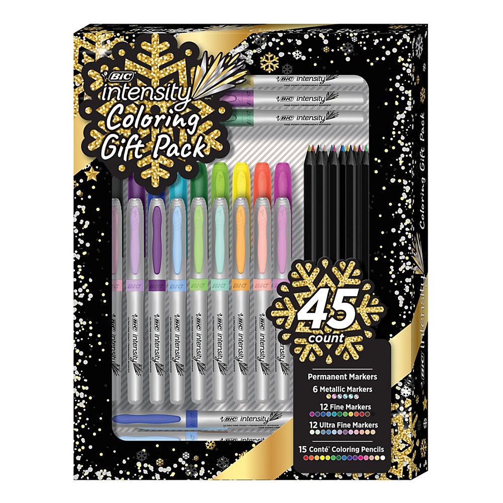 slide 1 of 1, BIC Intensity Coloring 45-Piece Gift Pack, 1 ct