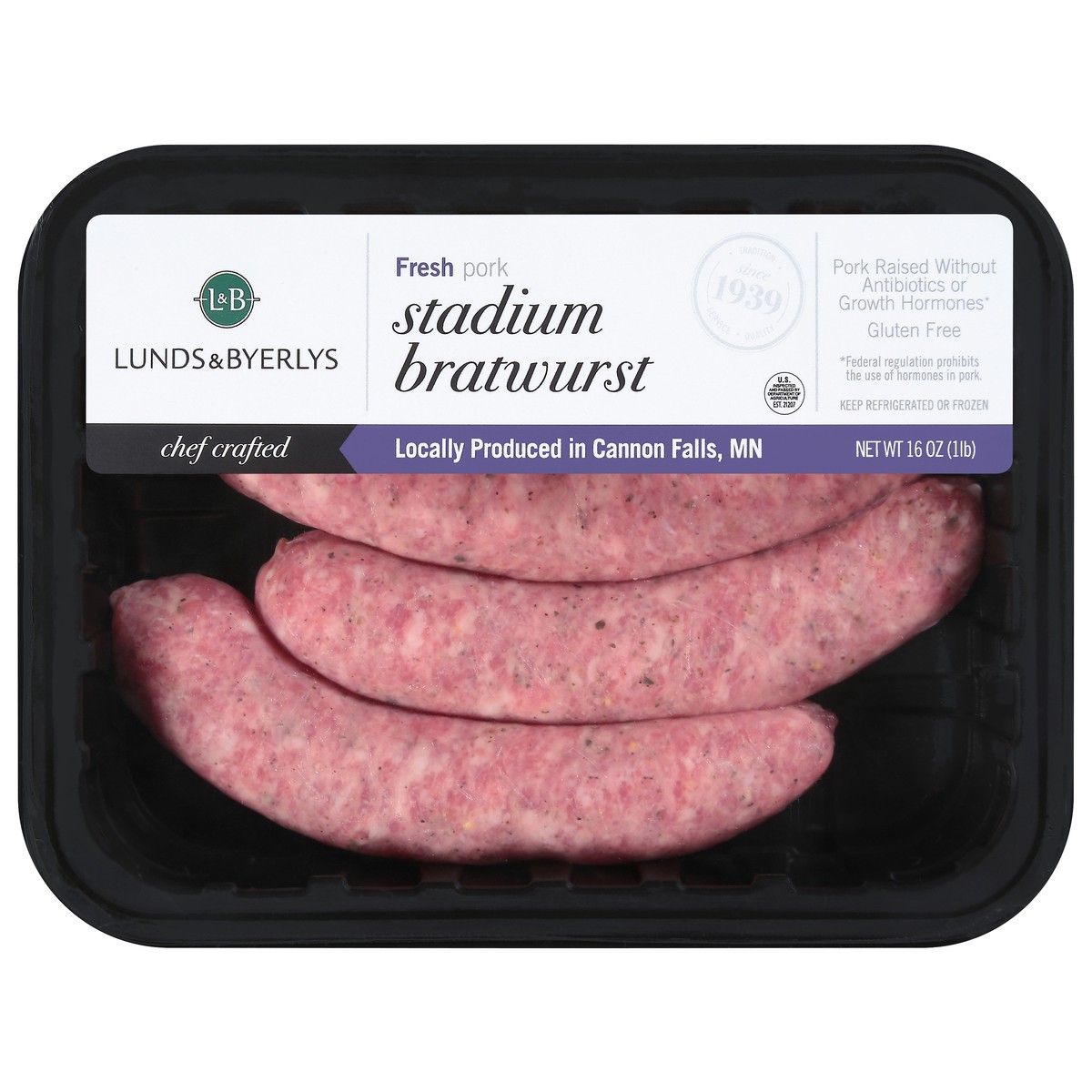 slide 1 of 9, Lunds & Byerlys Stadium Fresh Pork Bratwurst 16 oz, 16 oz