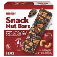 slide 3 of 17, Meijer Dark Chocolate Cashew Cherry Snack Nut Bars, 6ct, 6 ct