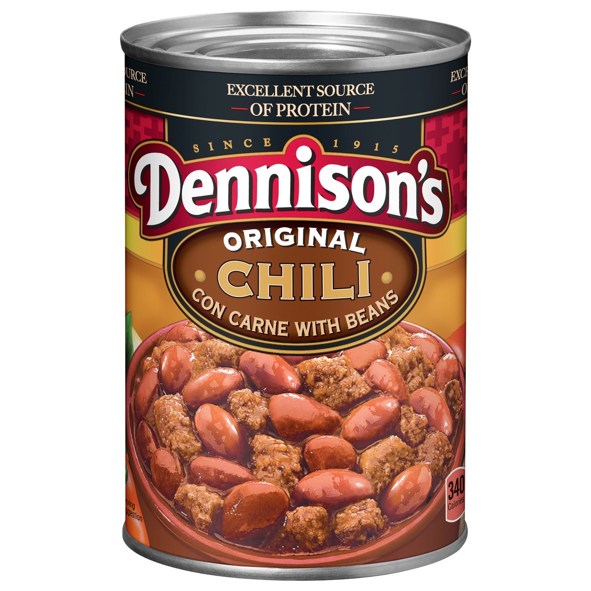 slide 1 of 5, Dennison's Original Chili Con Carne with Beans, 16g Protein Per Serving, 40 oz. Can, 40 oz