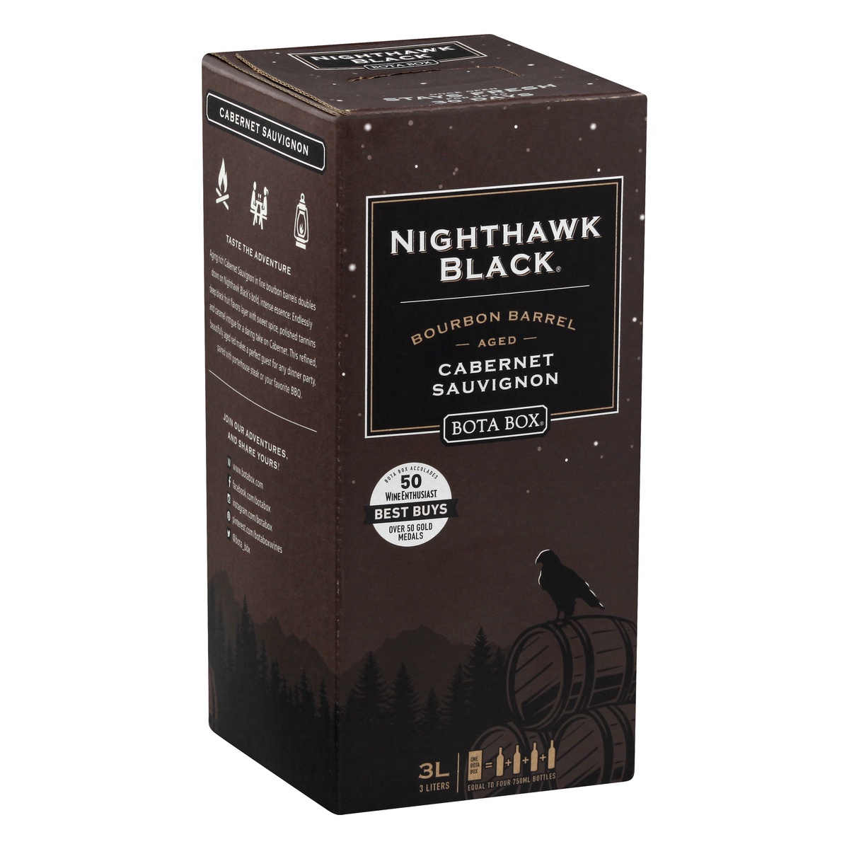 Bota Box Nighthawk Black Bourbon Barrel Aged Sauvignon 3 liter