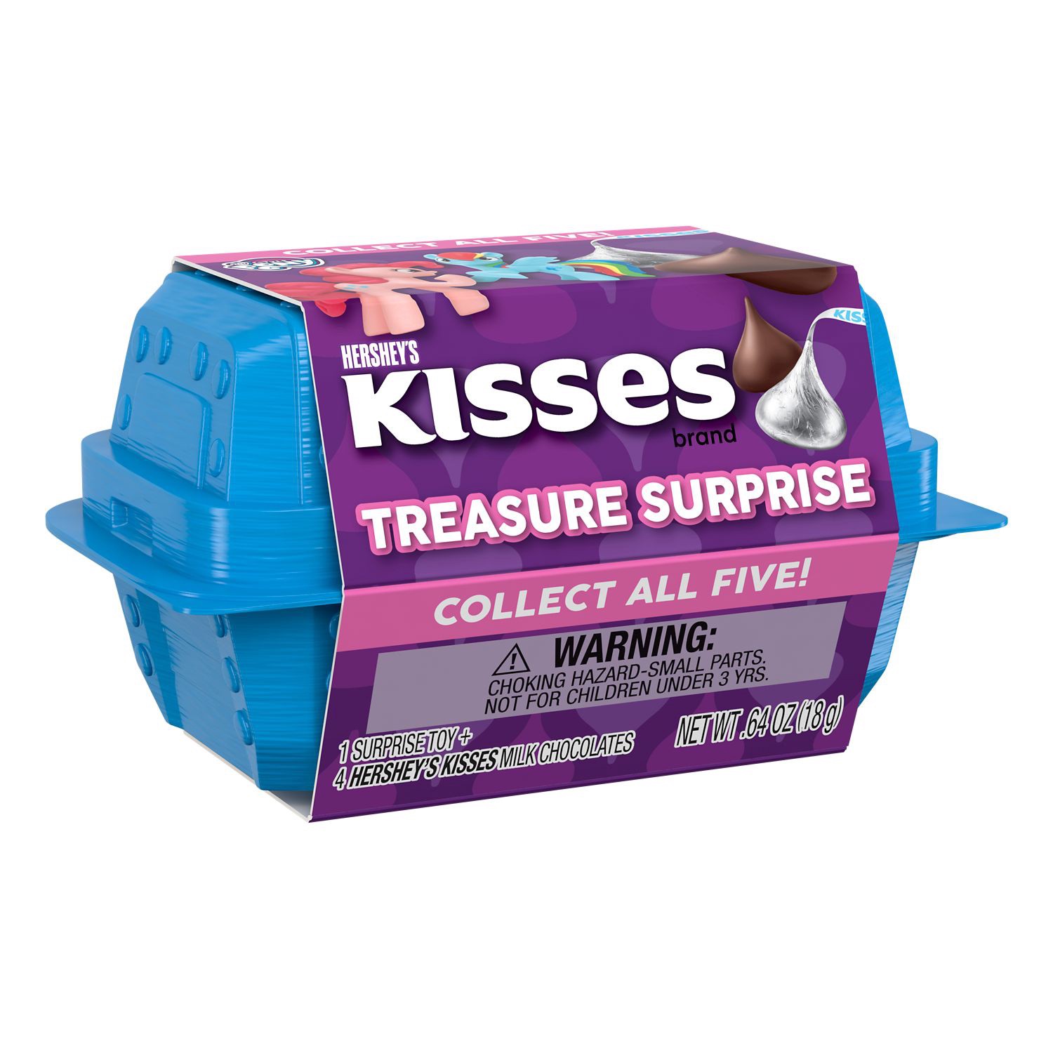 slide 3 of 4, Hershey's KISSES Treasure Surprise My Little Pony Milk Chocolate Candy, 0.64 oz Box, 0.64 oz