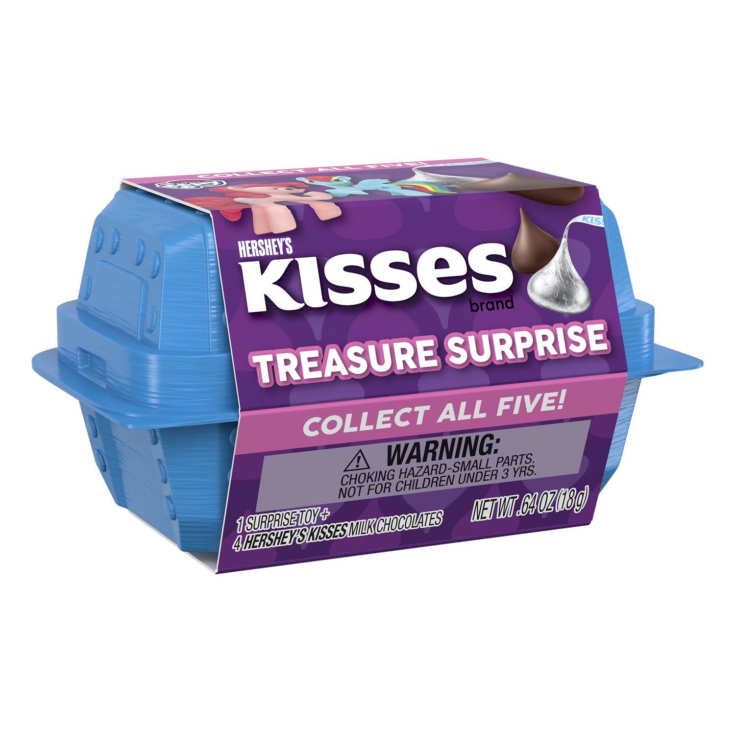 slide 1 of 4, Hershey's KISSES Treasure Surprise My Little Pony Milk Chocolate Candy, 0.64 oz Box, 0.64 oz