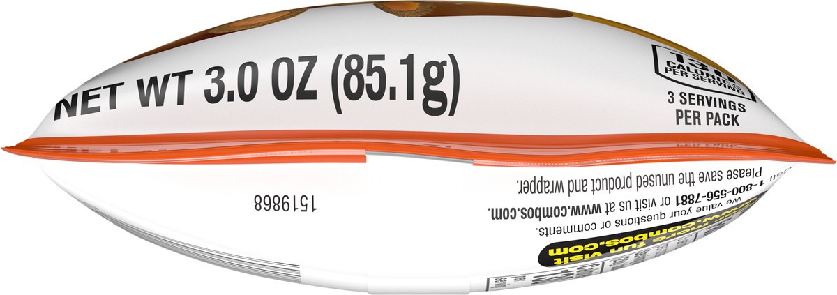 slide 5 of 7, COMBOS Stuffed Snacks Cheddar Cheese Baked Pretzel Snacks, 3.0 oz Bag, 1 ct