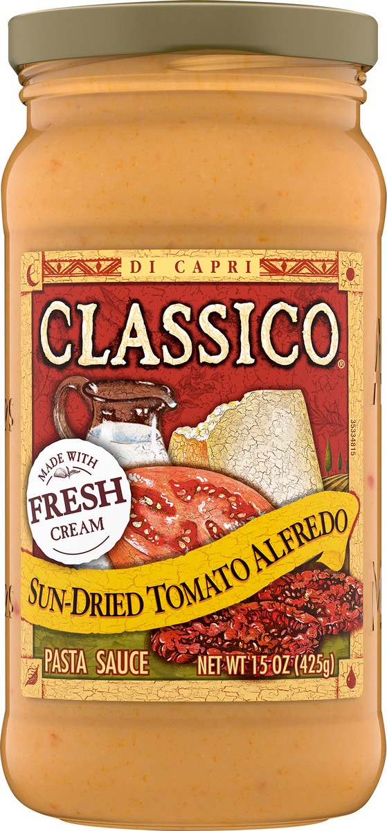 slide 9 of 11, Classico Sun-Dried Tomato Alfredo Pasta Sauce, 15 oz Jar, 15 oz