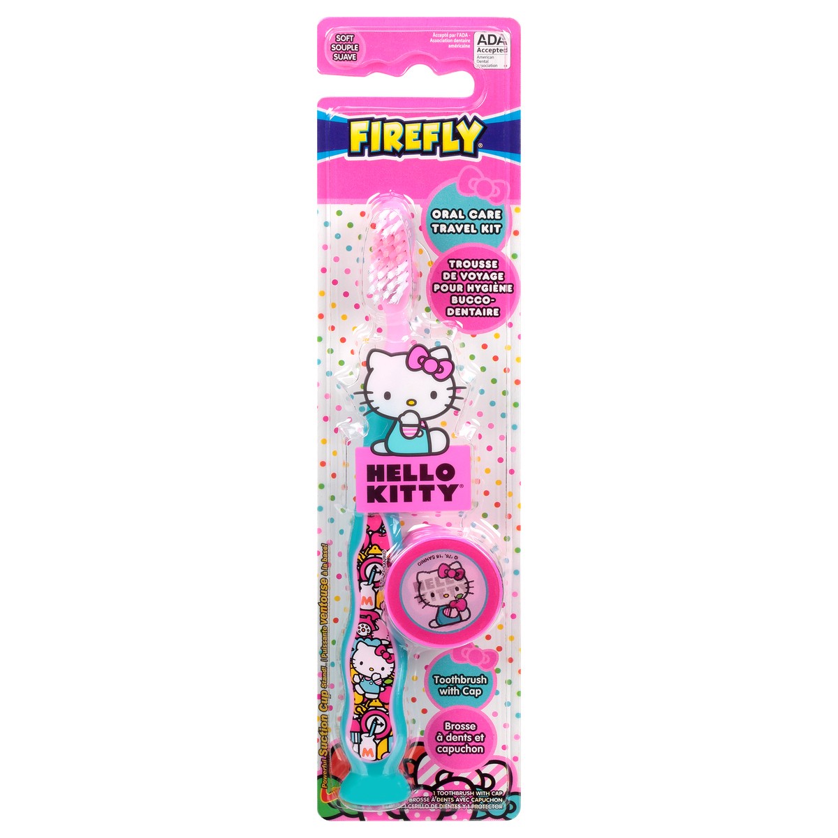 slide 4 of 4, Firefly Soft Hello Kitty Toothbrush with Cap 1 ea, 1 ct