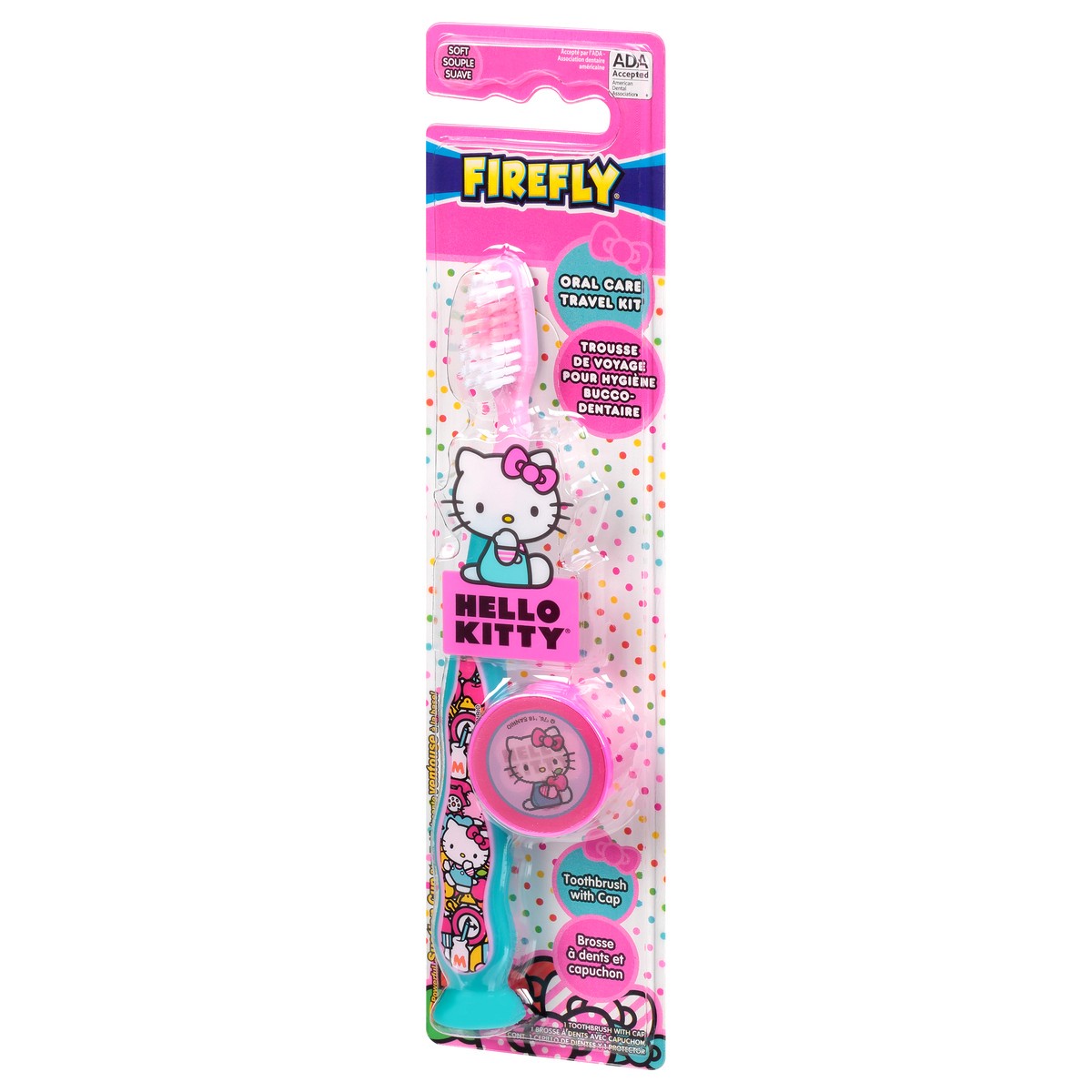slide 3 of 4, Firefly Soft Hello Kitty Toothbrush with Cap 1 ea, 1 ct