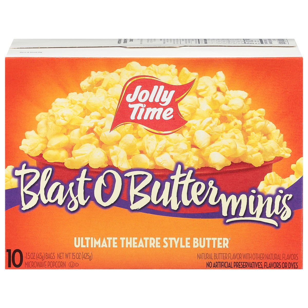 slide 10 of 16, Jolly Time Blast O Butterminis Popcorn 10 - 1.5 oz Bags, 15 oz