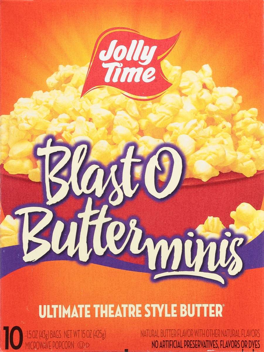 slide 2 of 16, Jolly Time Blast O Butterminis Popcorn 10 - 1.5 oz Bags, 15 oz