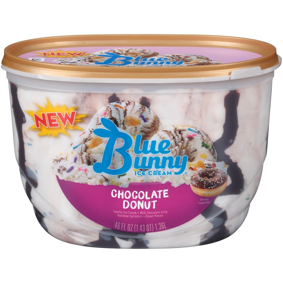 slide 1 of 1, Blue Bunny Chocolate Donut Ice Cream, 46 fl oz