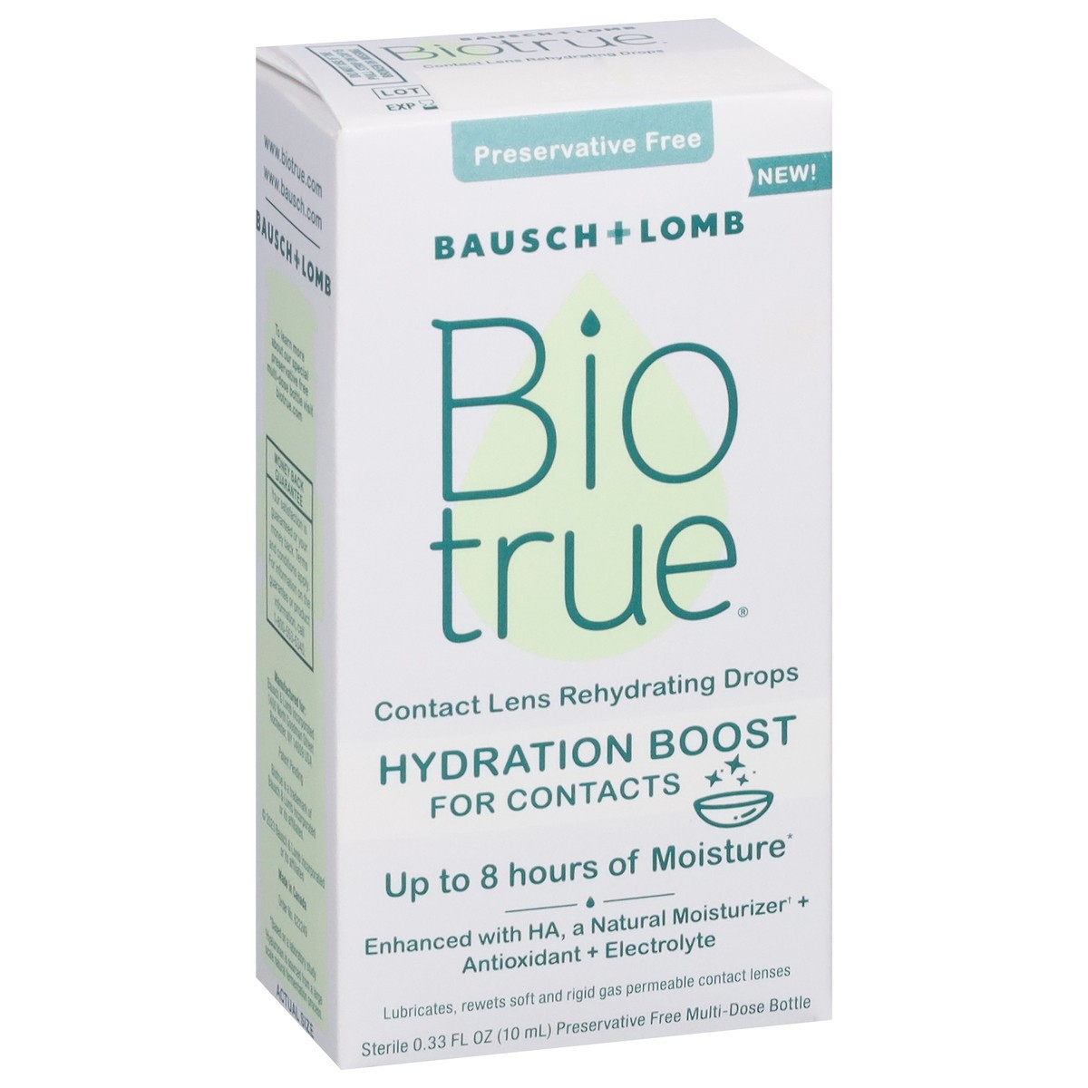 slide 8 of 9, Biotrue Preservative Free Hydration Boost Contact Lens Rehydrating Drops 0.33 fl oz, 0.33 fl oz