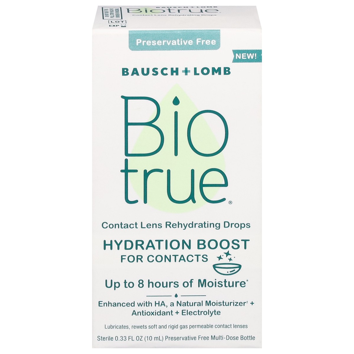 slide 1 of 9, Biotrue Preservative Free Hydration Boost Contact Lens Rehydrating Drops 0.33 fl oz, 0.33 oz