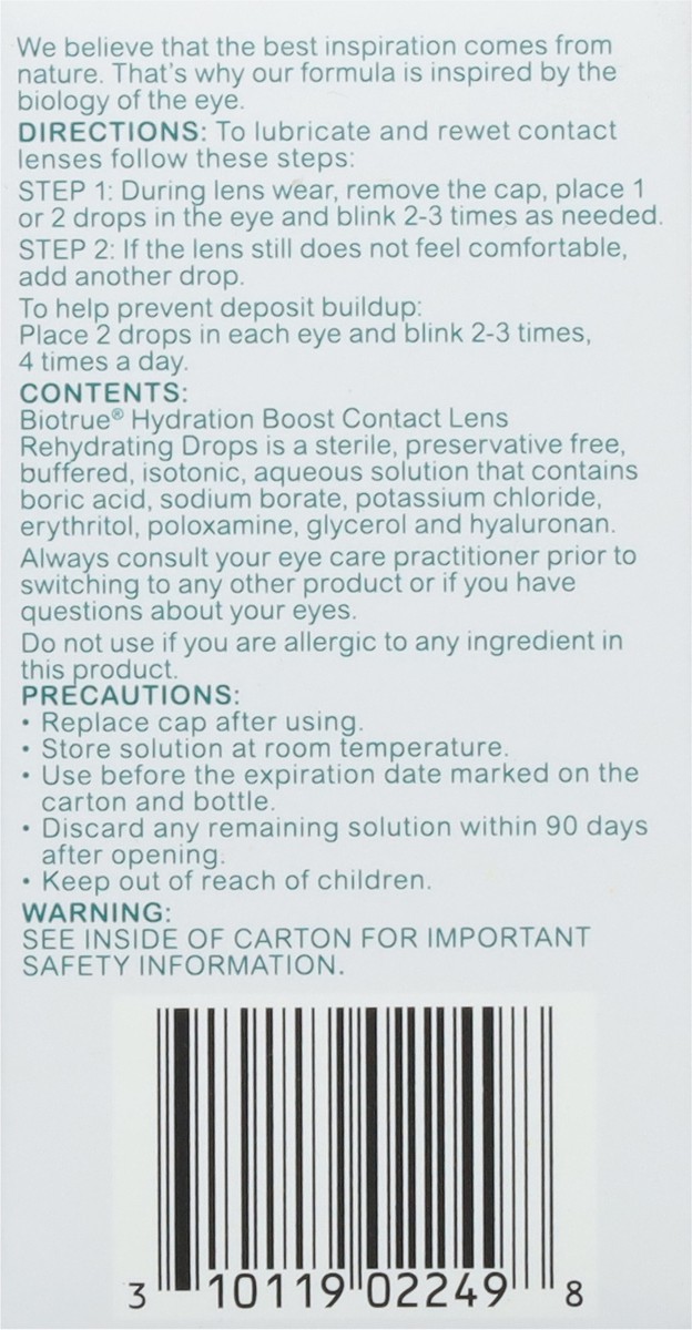 slide 7 of 9, Biotrue Preservative Free Hydration Boost Contact Lens Rehydrating Drops 0.33 fl oz, 0.33 fl oz