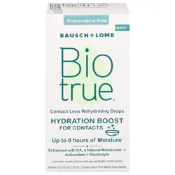 Biotrue Preservative Free Hydration Boost Contact Lens Rehydrating Drops 0.33 fl oz