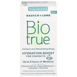Biotrue Preservative Free Hydration Boost Contact Lens Rehydrating Drops 0.33 fl oz