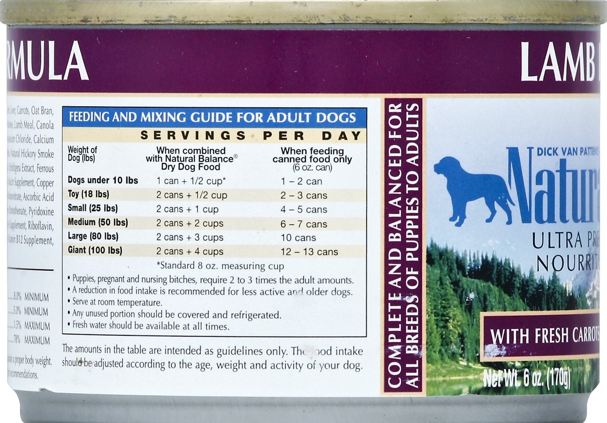 slide 2 of 6, Natural Balance Ultra Premium Lamb Formula Canned Dog Food, 6 oz