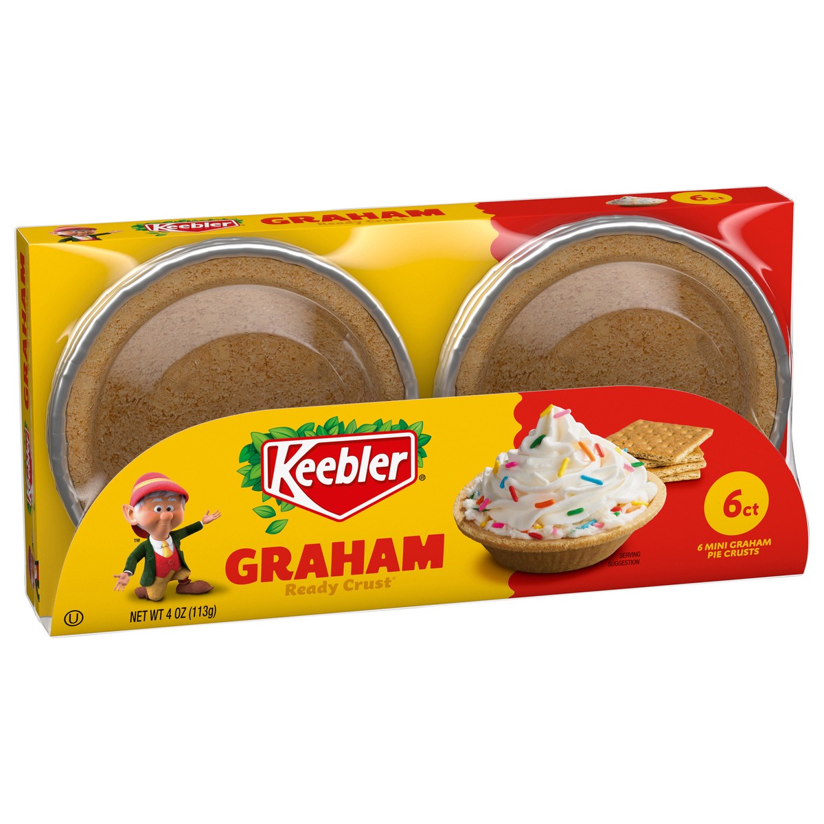 slide 4 of 12, KEEBLER Graham Ready, 6 Mini Pie Crusts - 4oz / 113g, 6 ct